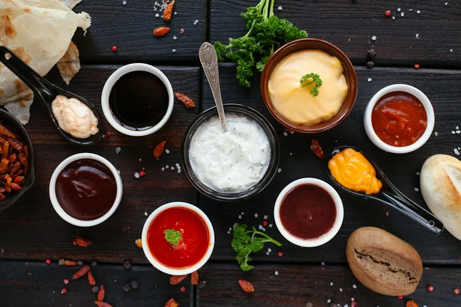 Photo spicy sauces varieties